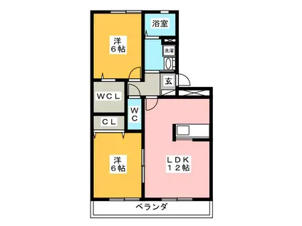 ルミエールA(2LDK/3階)の間取り写真