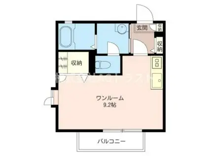 シャトルアズマD棟(ワンルーム/1階)の間取り写真