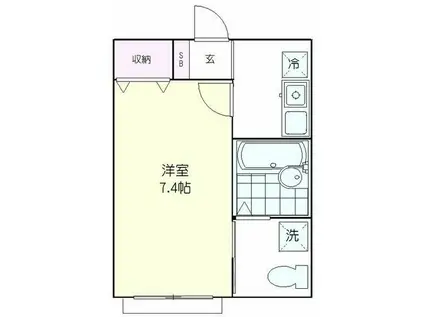 エスペランサ松原(1K/3階)の間取り写真