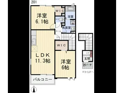 グランデドリーム(2LDK/2階)の間取り写真