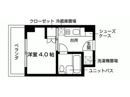 NASICフローラコート世田谷(ワンルーム/2階)の間取り写真