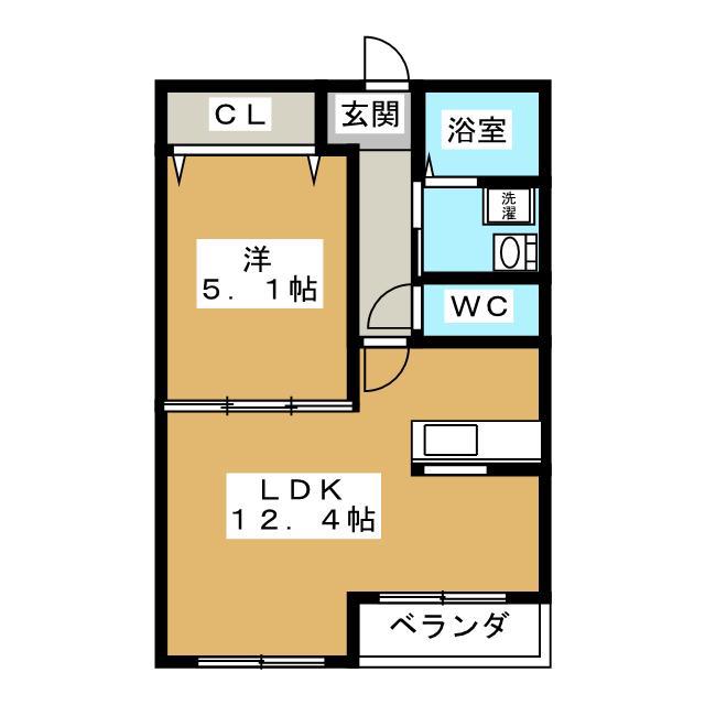 プレミオ(1LDK/1階)の間取り写真
