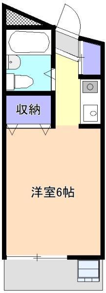 レジデンス川寺(ワンルーム/3階)の間取り写真
