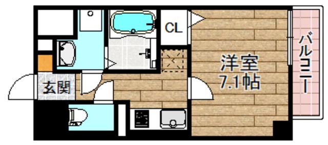 K&K 芥川(1K/6階)の間取り写真