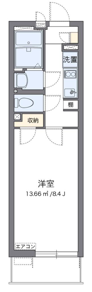 クレイノベルツリー(1K/2階)の間取り写真