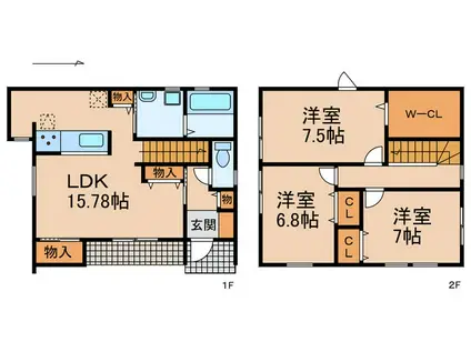 カムイチセ(3LDK/1階)の間取り写真