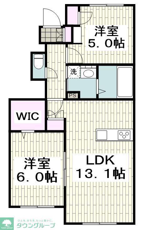 メゾン・ド・ルーチェ(2LDK/1階)の間取り写真