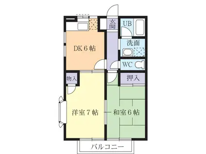 ストーンハイツA(2DK/2階)の間取り写真