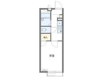 レオパレスサンフォレスト嵐(1K/2階)の間取り写真