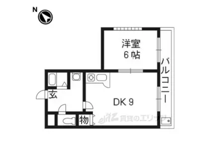 グランドールワタナベⅠ(1DK/3階)の間取り写真