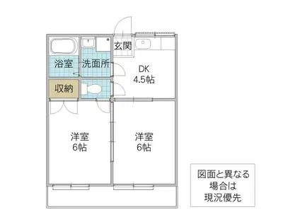 サクラハイツ(2DK/2階)の間取り写真
