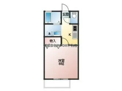 セジュールウエストII(1DK/1階)の間取り写真