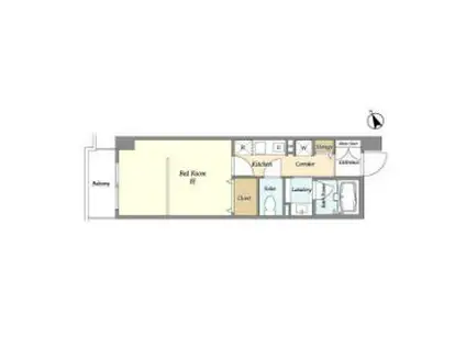 インプルーブ清澄白河(1K/4階)の間取り写真