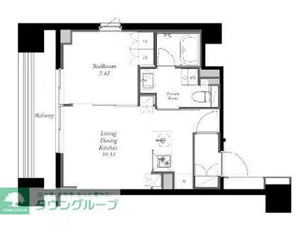 MINAMIAZABU ノース(1LDK/9階)の間取り写真