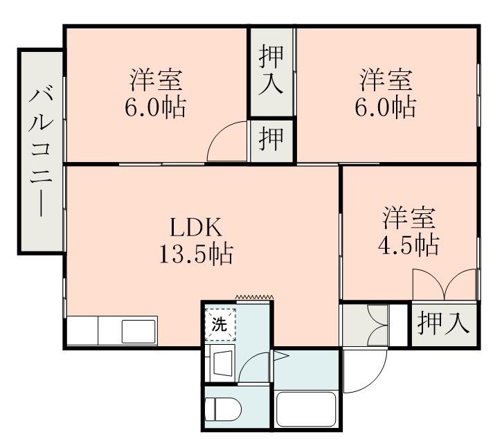 セジュール美代(3LDK/2階)の間取り写真