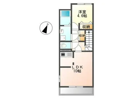 ガーデンシティB(1LDK/2階)の間取り写真