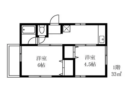 町田アパート(2K/1階)の間取り写真