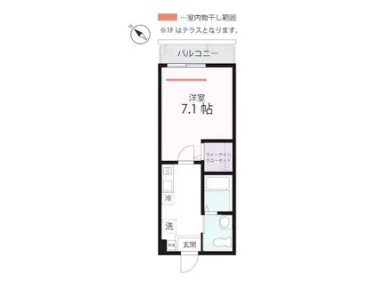 ハーミットクラブハウスBELLE(1K/1階)の間取り写真