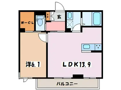 カーサ プランドールIII(1LDK/3階)の間取り写真
