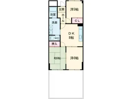 グレースコート青葉丘(3DK/1階)の間取り写真