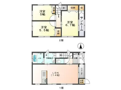 沙蘭 SARAN(3LDK/1階)の間取り写真