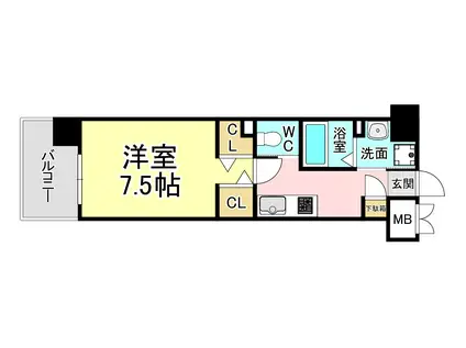 ウイングス西本町(1K/14階)の間取り写真