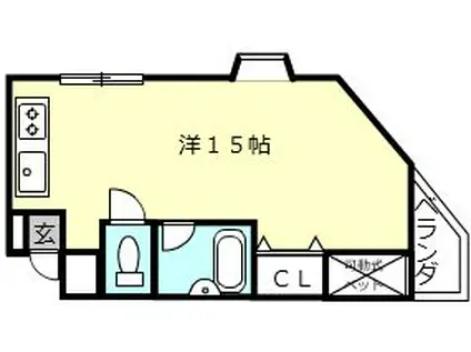 ヤマシンビル(ワンルーム/2階)の間取り写真
