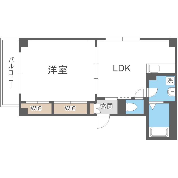 京橋オリエンタルキューブ(1LDK/1階)の間取り写真