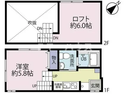 CHALET新検見川(2K/1階)の間取り写真