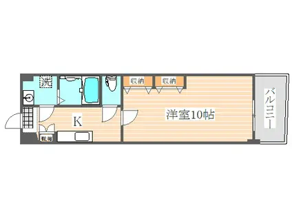 ロイヤルコンフォート渡辺通252(1K/12階)の間取り写真