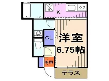 ラ・プランタン(1K/1階)の間取り写真