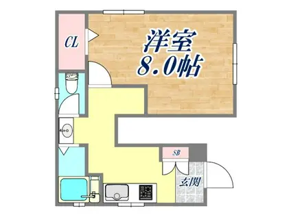 春木ビル(1K/3階)の間取り写真