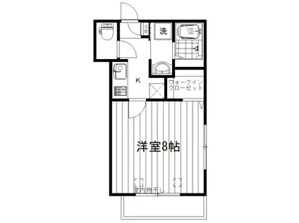 グロースバウム新井(1K/1階)の間取り写真