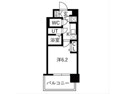 レジュールアッシュ緑橋駅前(1K/2階)の間取り写真