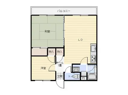 レジデンシア ピッティ(2LDK/1階)の間取り写真