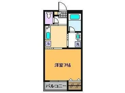 第8コーポサンフラワー(1K/1階)の間取り写真