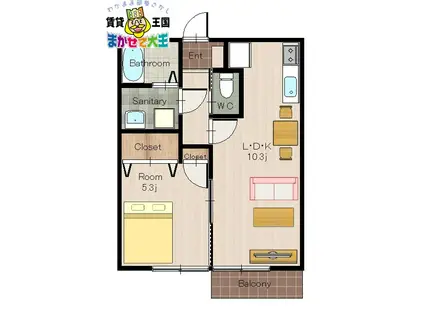 RYOWA 5TH(1LDK/2階)の間取り写真