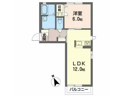 コンフォール(1LDK/1階)の間取り写真