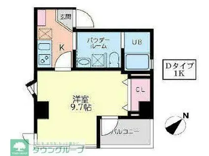 ラ・ヴィオレ東中野(1K/5階)の間取り写真