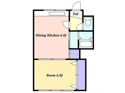 城南アパート(1DK/1階)の間取り写真