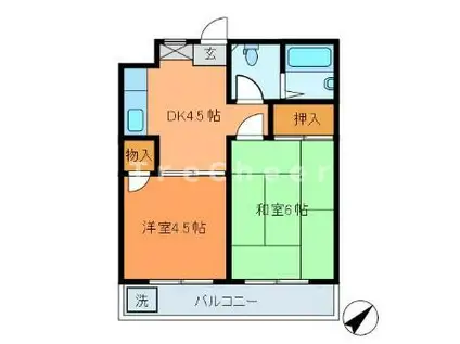 サンファスト清瀬(2DK/5階)の間取り写真