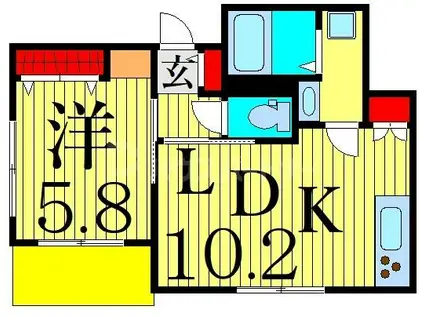 MAISON HATSUNE(1LDK/1階)の間取り写真