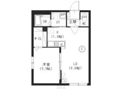 コンチェルト桑園(1LDK/1階)の間取り写真