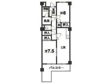 ハイメゾン北島(2LDK/1階)の間取り写真