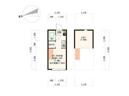 ラ メゾン ミール(ワンルーム/2階)の間取り写真