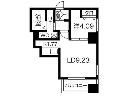 REGALO菊水二条(1LDK/12階)の間取り写真