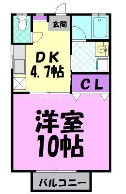 吉沢ハイツ(1DK/2階)の間取り写真