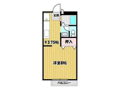 サンガーデンエルモ C棟(1K/2階)の間取り写真