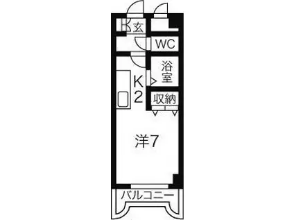 エンドレス三井南3西7(1K/6階)の間取り写真