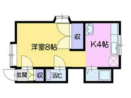 エオーブ(1K/2階)の間取り写真